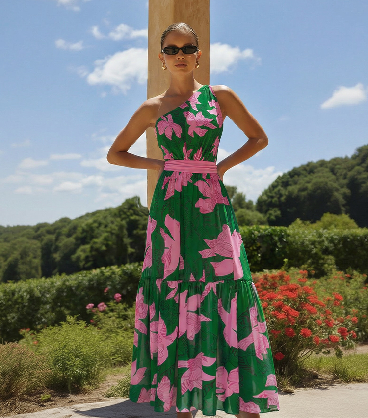 One Shoulder Printed Swimsuit Set(s)