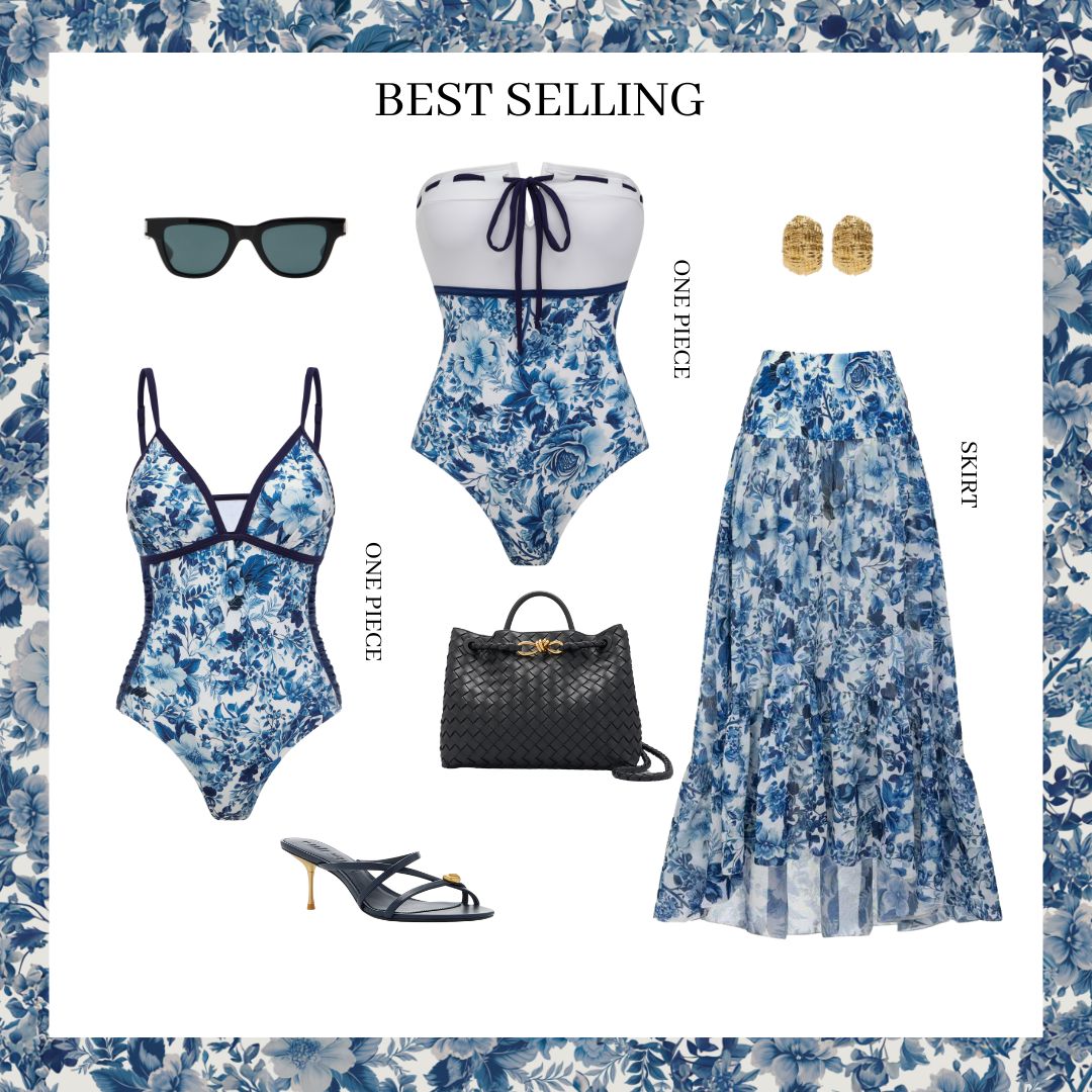 V Neck Blossom Print Swimsuit Set(s)