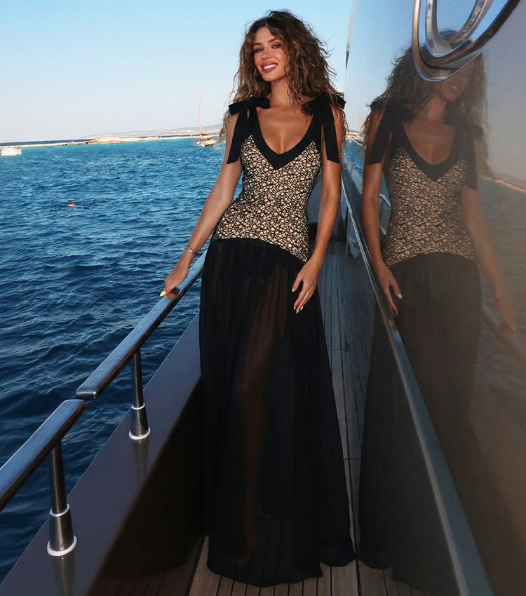 V Neck Lace Cutout Swimsuit Set(s)