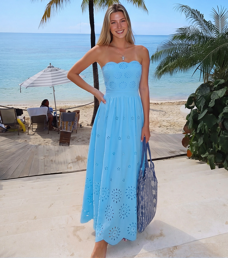 V Neck Laser Cutting Flower Hollow Swimsuit Set(s)
