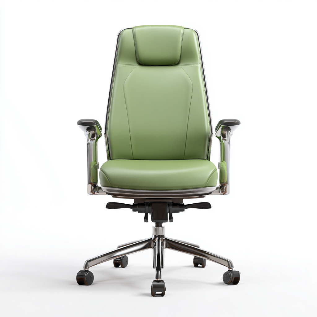 Sedia da ufficio Poltrona ergonomica in pelle sintetica 60x60x120 cm - Verde - Design moderno-Placidin