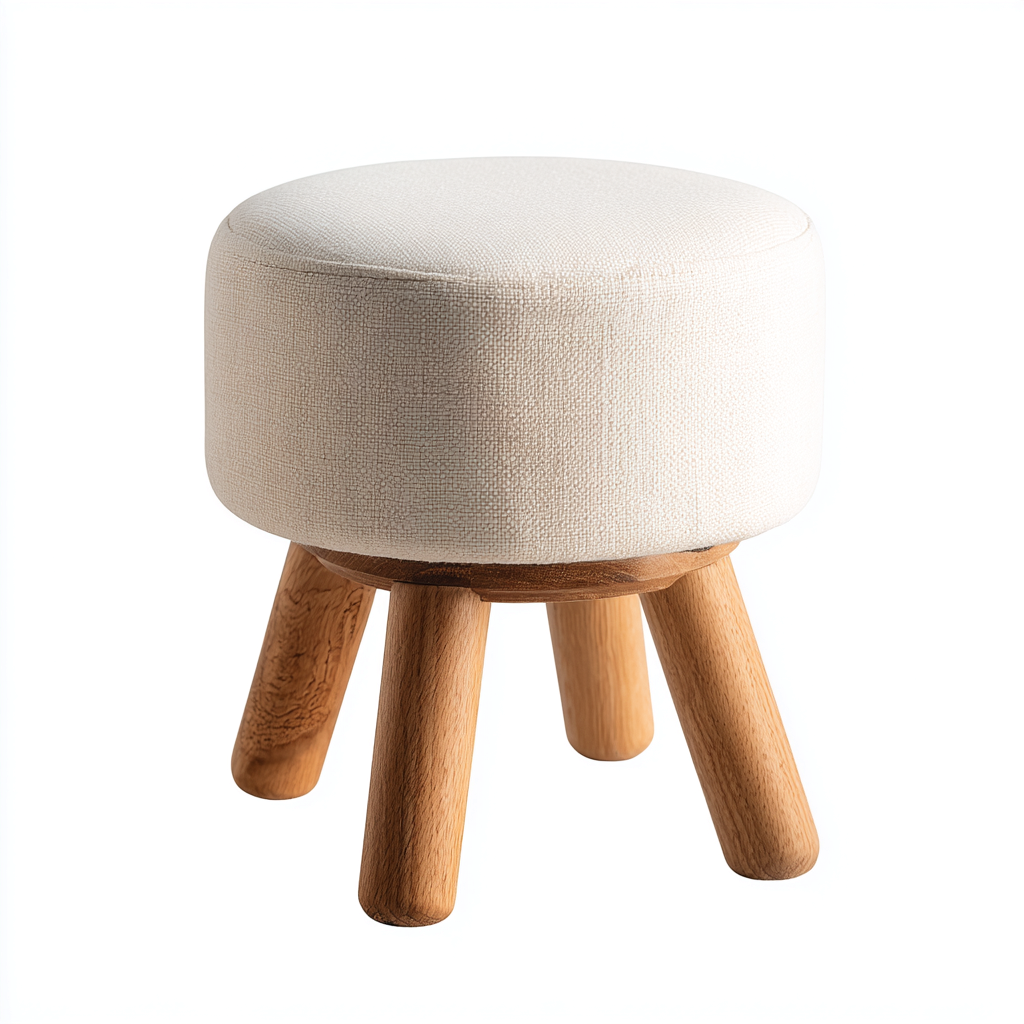Pouf tessuto 35x35x42 cm - beige - design moderno-Placidin