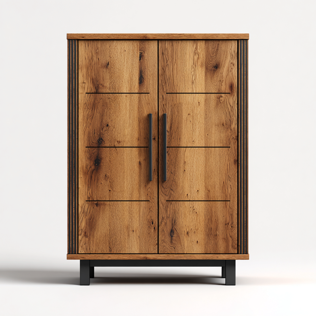 Armadio in legno 80x40x120 cm - colore rovere - design moderno-Placidin