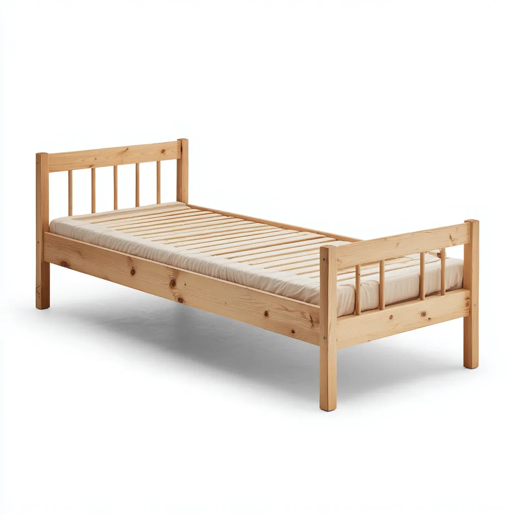 Letto singolo legno 205x100x95 cm - naturale - design classico-Placidin