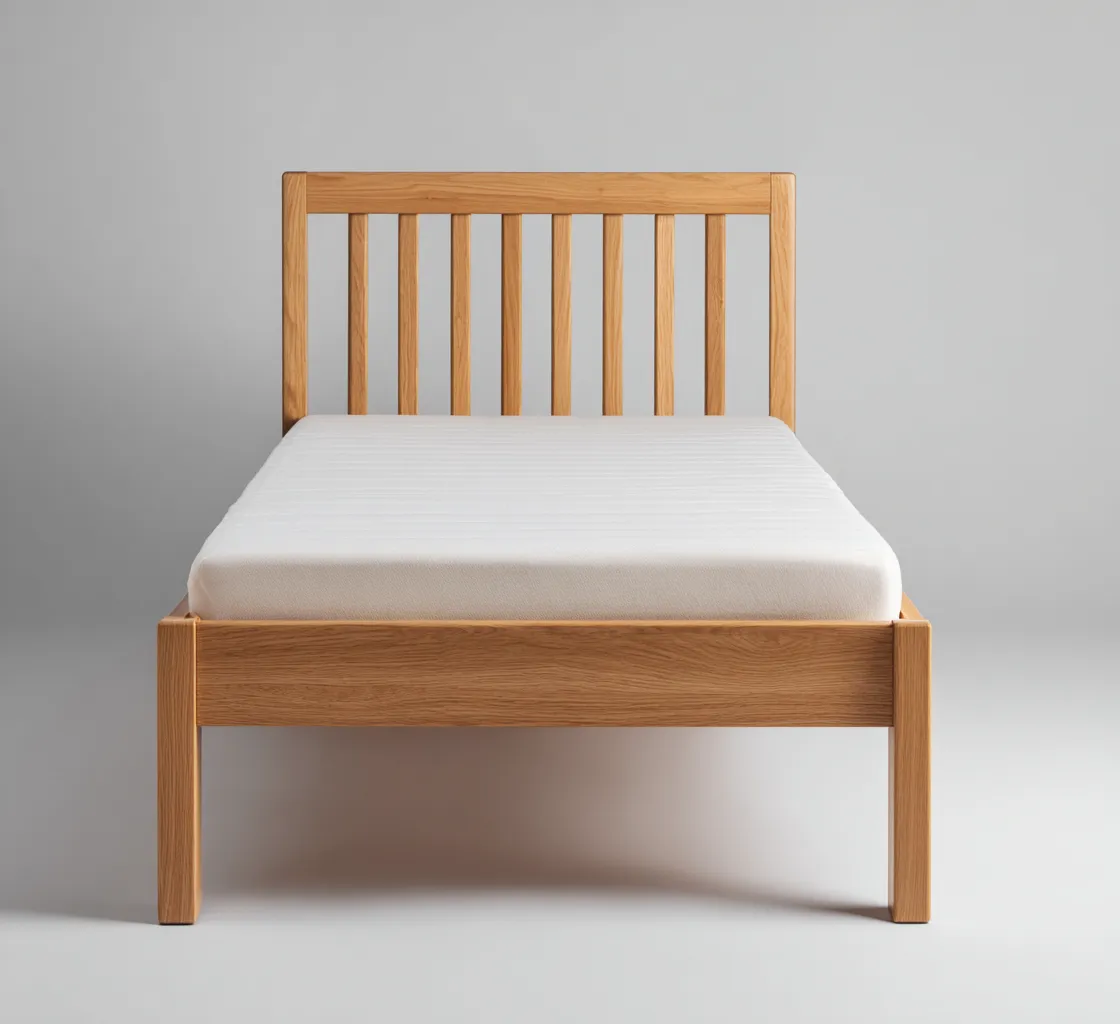 Letto singolo in legno 205x100x95 cm - colore naturale - design classico-Placidin