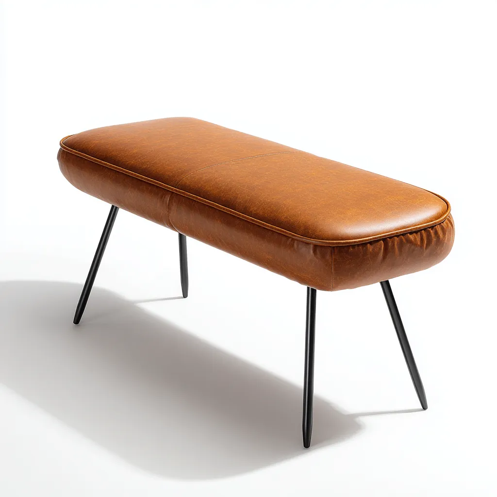 Panca da ingresso in pelle 100x38x45 cm - marrone - design moderno-Placidin