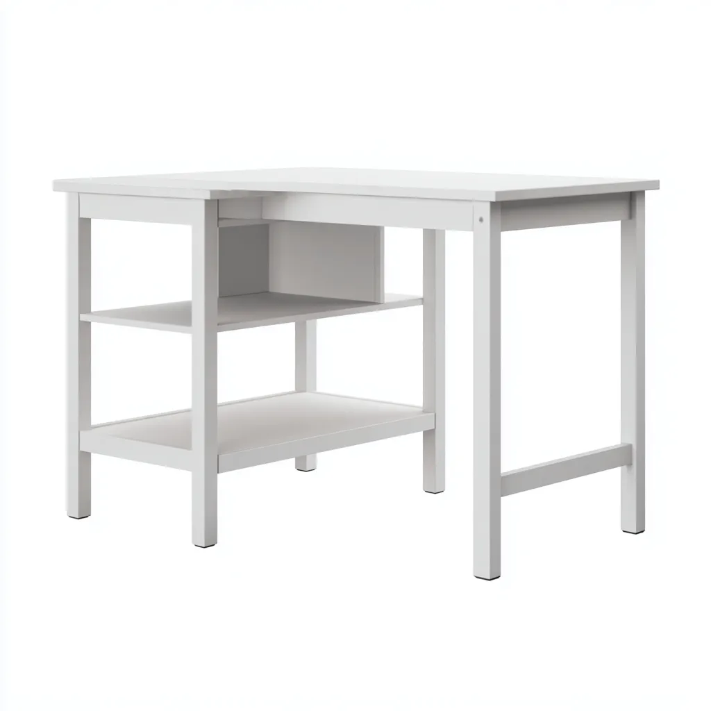 Scrivania legno 120x80x75 cm - bianco - design moderno-Placidin