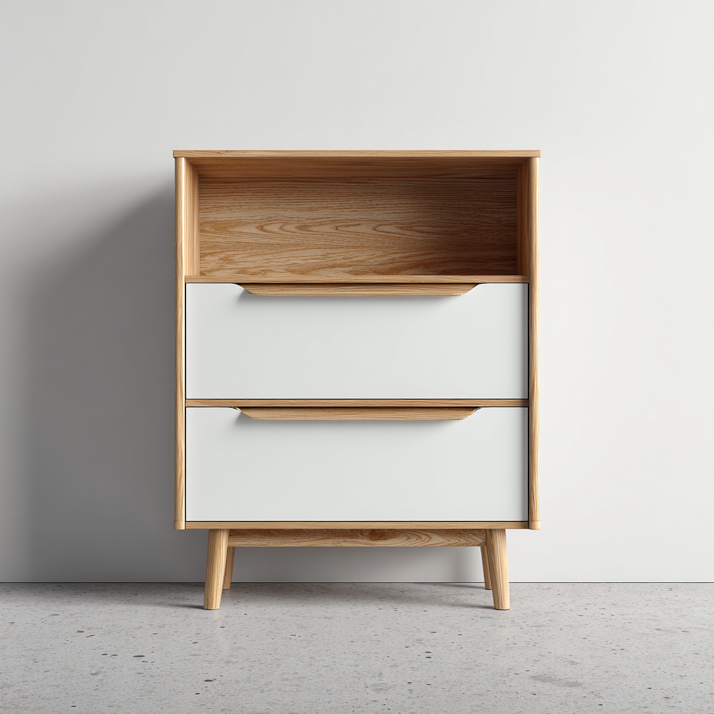 Scarpiera legno bianco 60x35x90 cm - legno chiaro - design moderno-Placidin