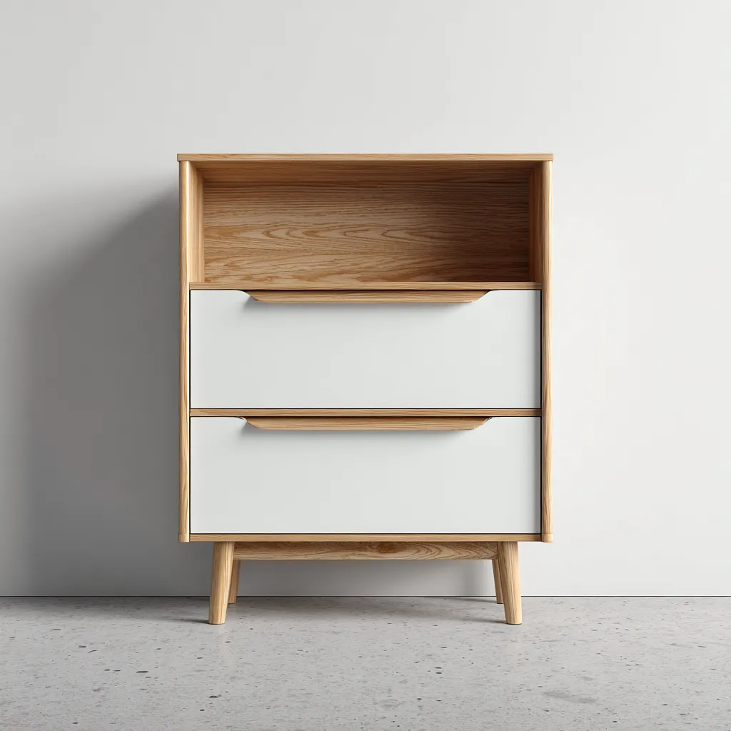 Scarpiera legno bianco 60x35x90 cm - legno chiaro - design moderno-Placidin