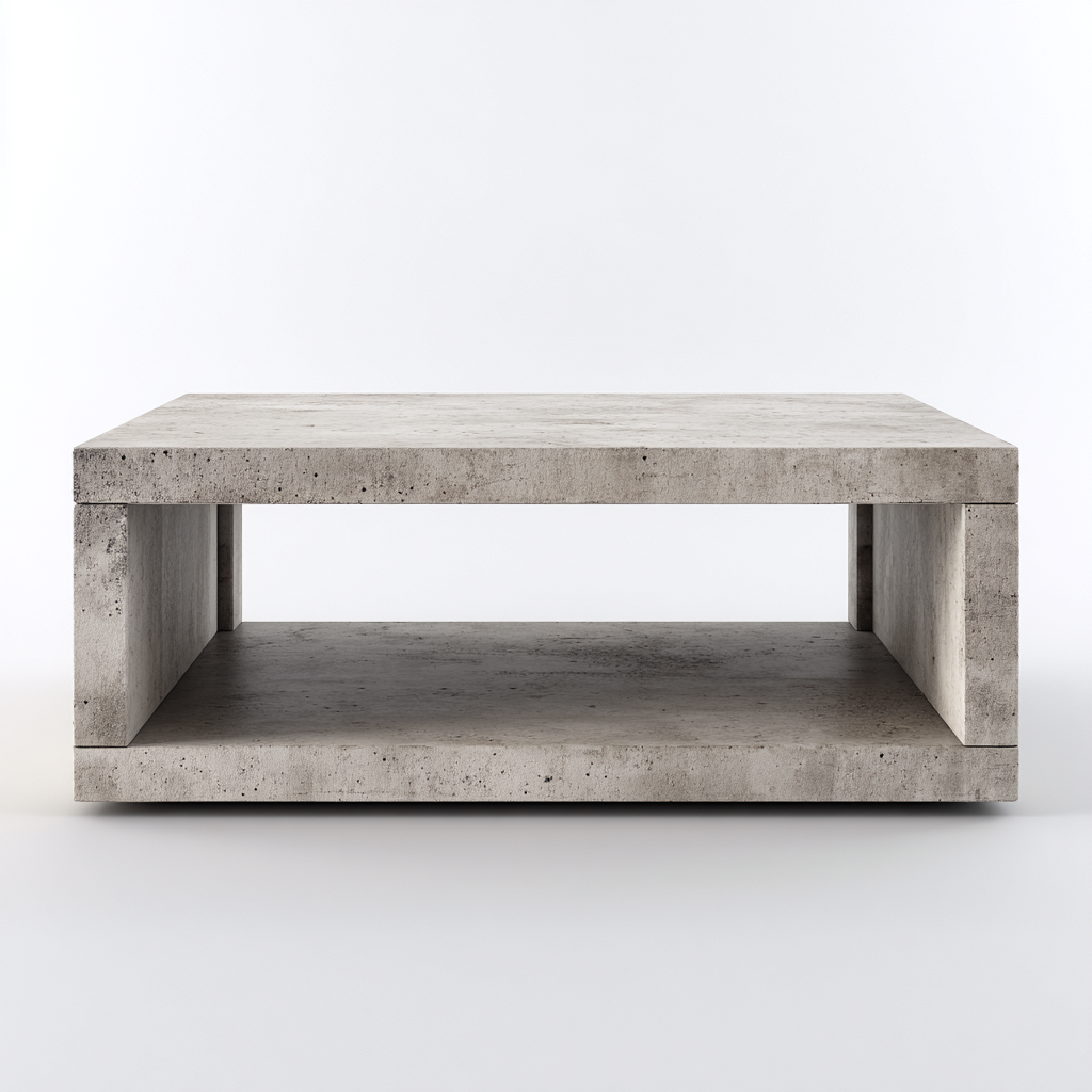 Tavolino da caffè in cemento 100x50x40 cm design industriale-Placidin