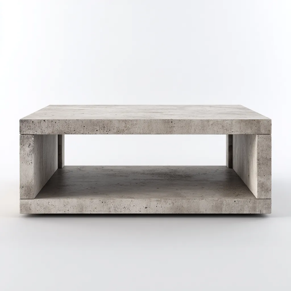 Tavolino da caffè in cemento 100x50x40 cm design industriale-Placidin