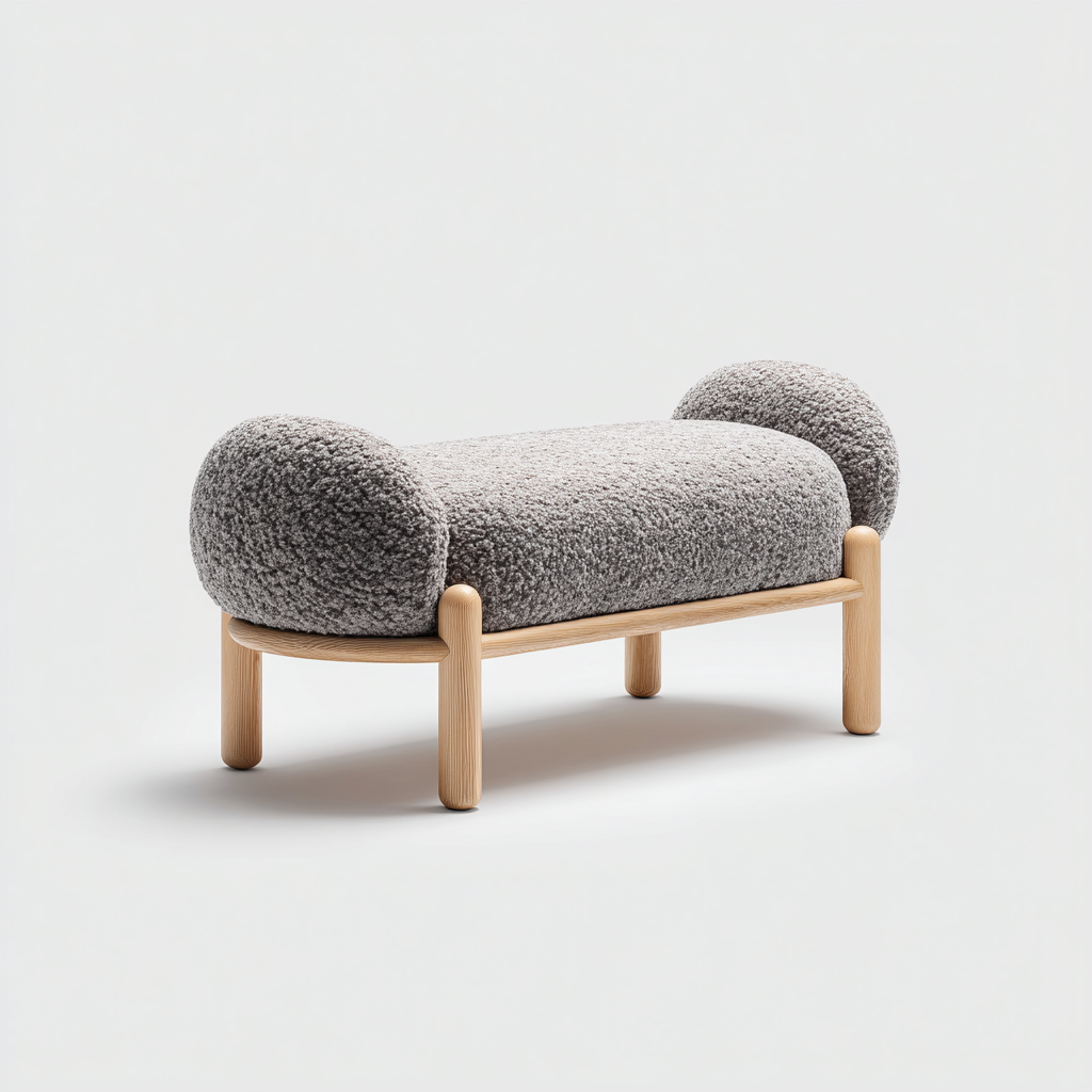 Panca da ingresso in tessuto 100x40x40 cm grigio con struttura in legno-Placidin