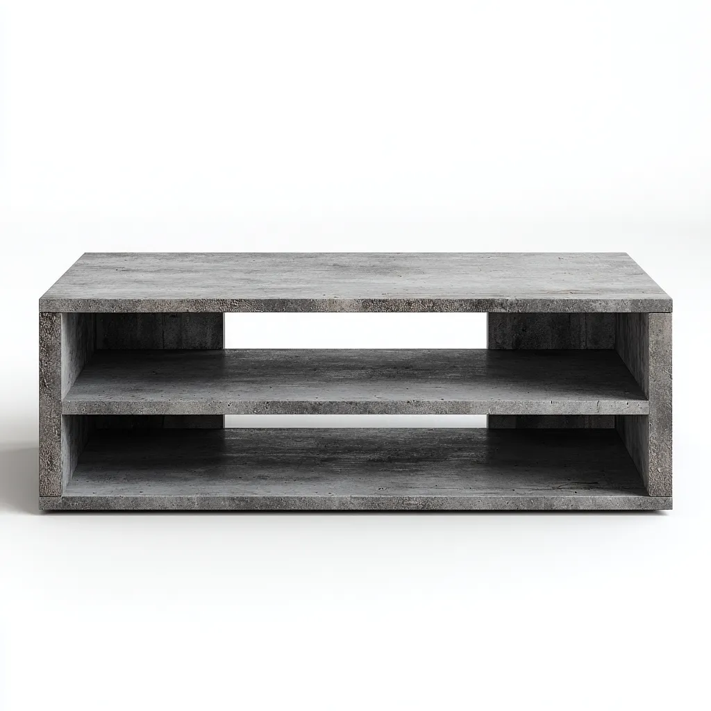 Tavolino da caffè in cemento 120x60x40 cm - grigio - design moderno-Placidin