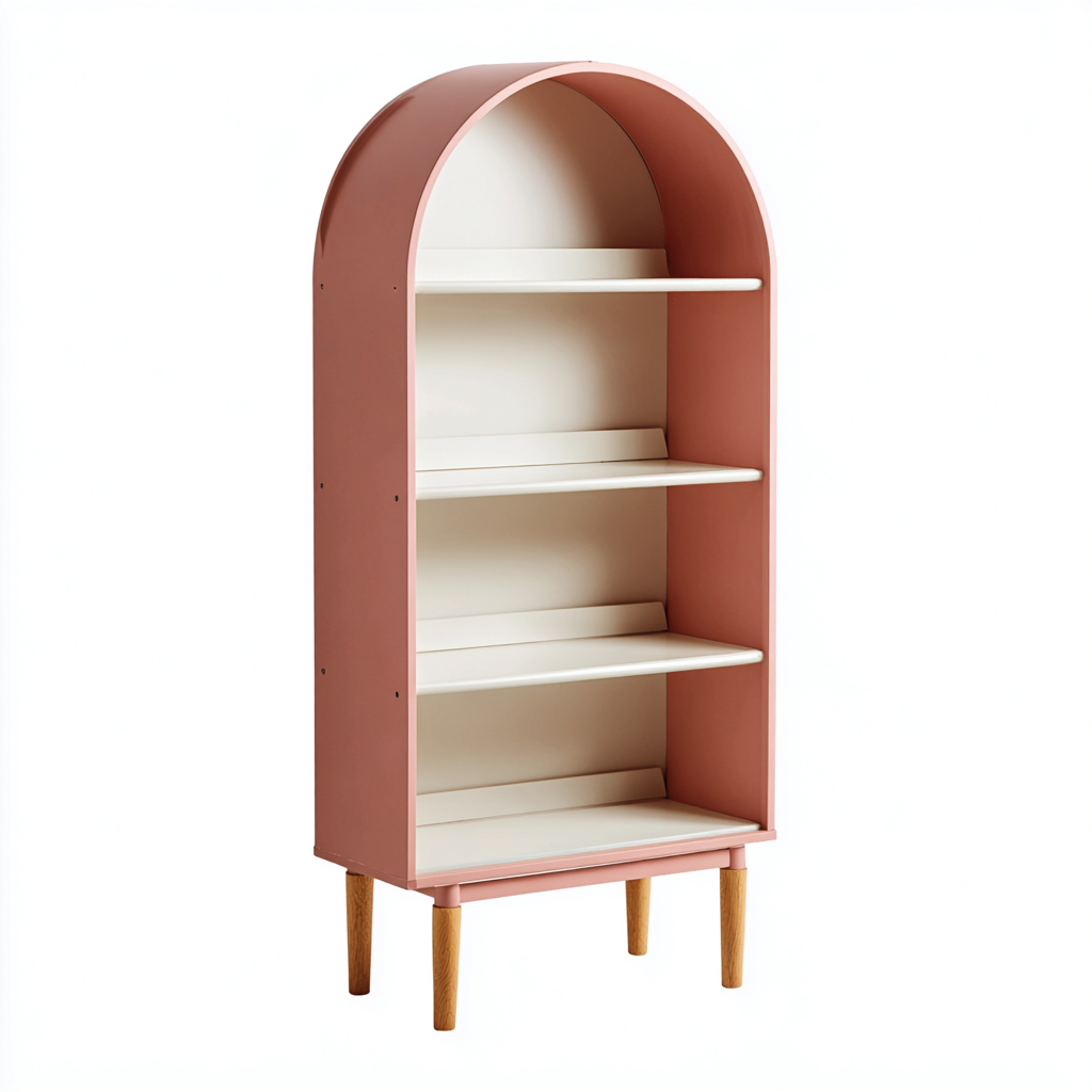 Libreria legno rosa 70x35x140 cm - rosa-bianco - design moderno-Placidin
