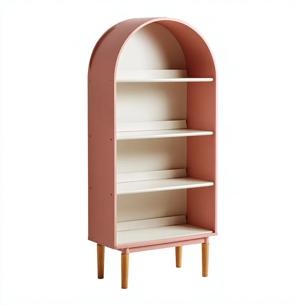 Libreria legno rosa 70x35x140 cm - rosa-bianco - design moderno-Placidin
