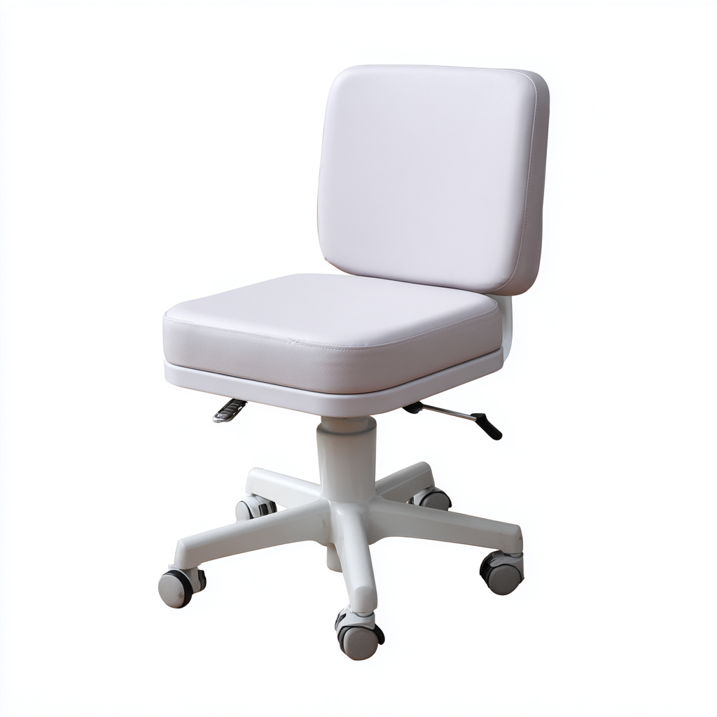 Sedia da ufficio plastica con ruote 55x55x85 cm - Bianco - Design compatto-Placidin