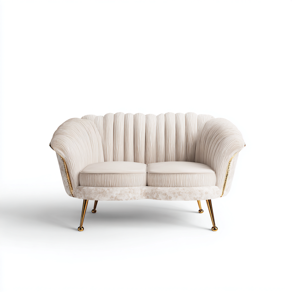 Divano a due posti 150x80x85 cm - beige - design elegante-Placidin