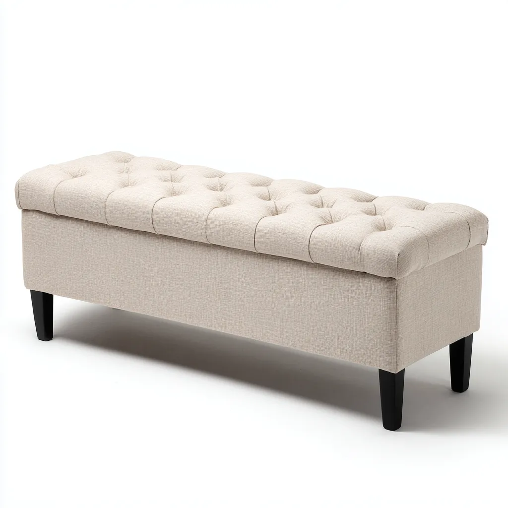 Panca da ingresso imbottita 120x40x45 cm beige design moderno-Placidin