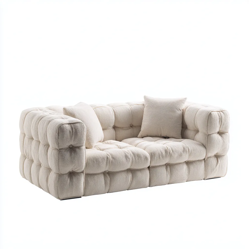 Divano a due posti 160x90x82 cm - beige - design moderno-Placidin