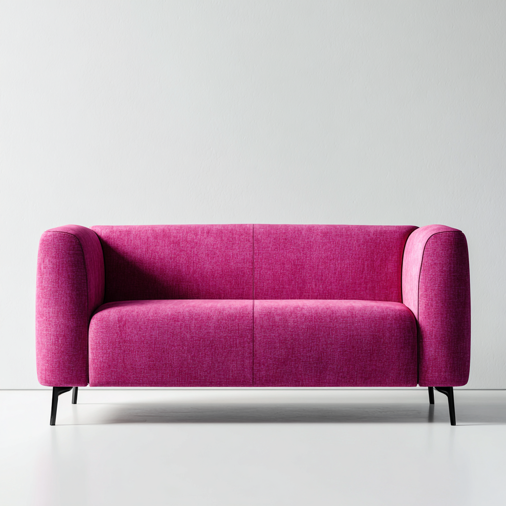 Divano a due posti in tessuto 178x82x76 cm - fucsia - stile moderno-Placidin