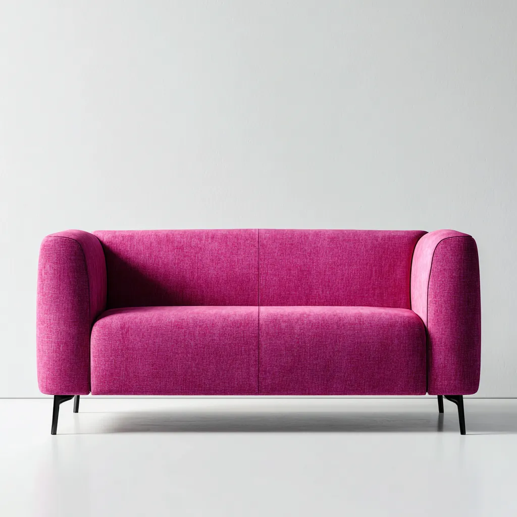 Divano a due posti in tessuto 178x82x76 cm - fucsia - stile moderno-Placidin