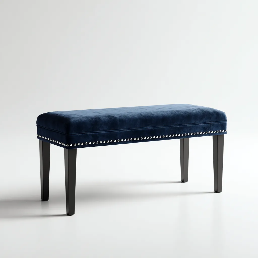 Panca da ingresso imbottita 110x40x48 cm - blu-nero - design moderno-Placidin