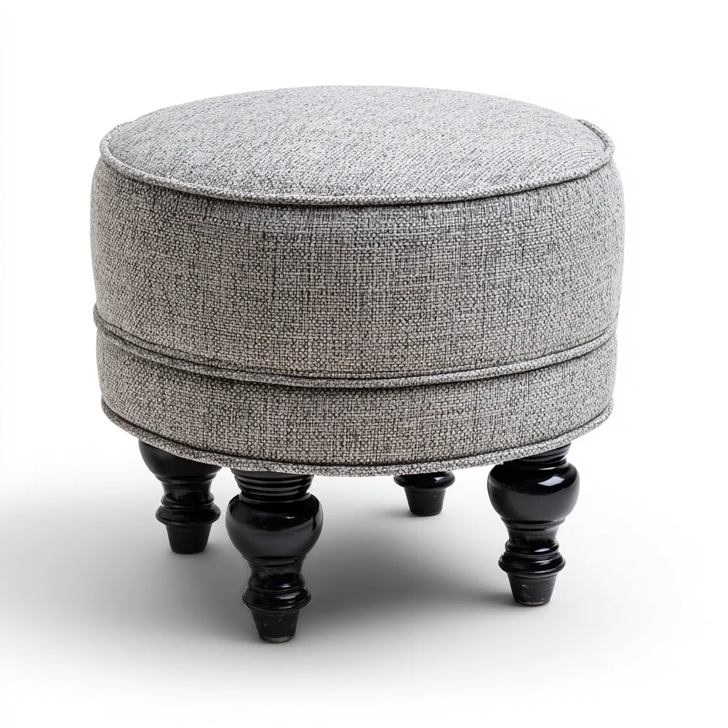 Pouf in tessuto 40x40x40 cm - grigio - design elegante-Placidin