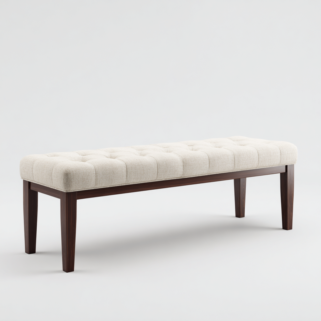 Panca da ingresso imbottita 120x40x45 cm - design moderno con struttura in legno scuro-Placidin