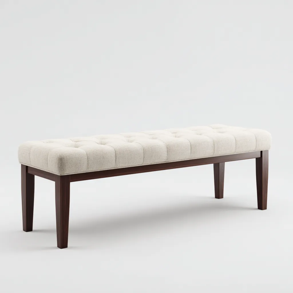 Panca da ingresso imbottita 120x40x45 cm - design moderno con struttura in legno scuro-Placidin