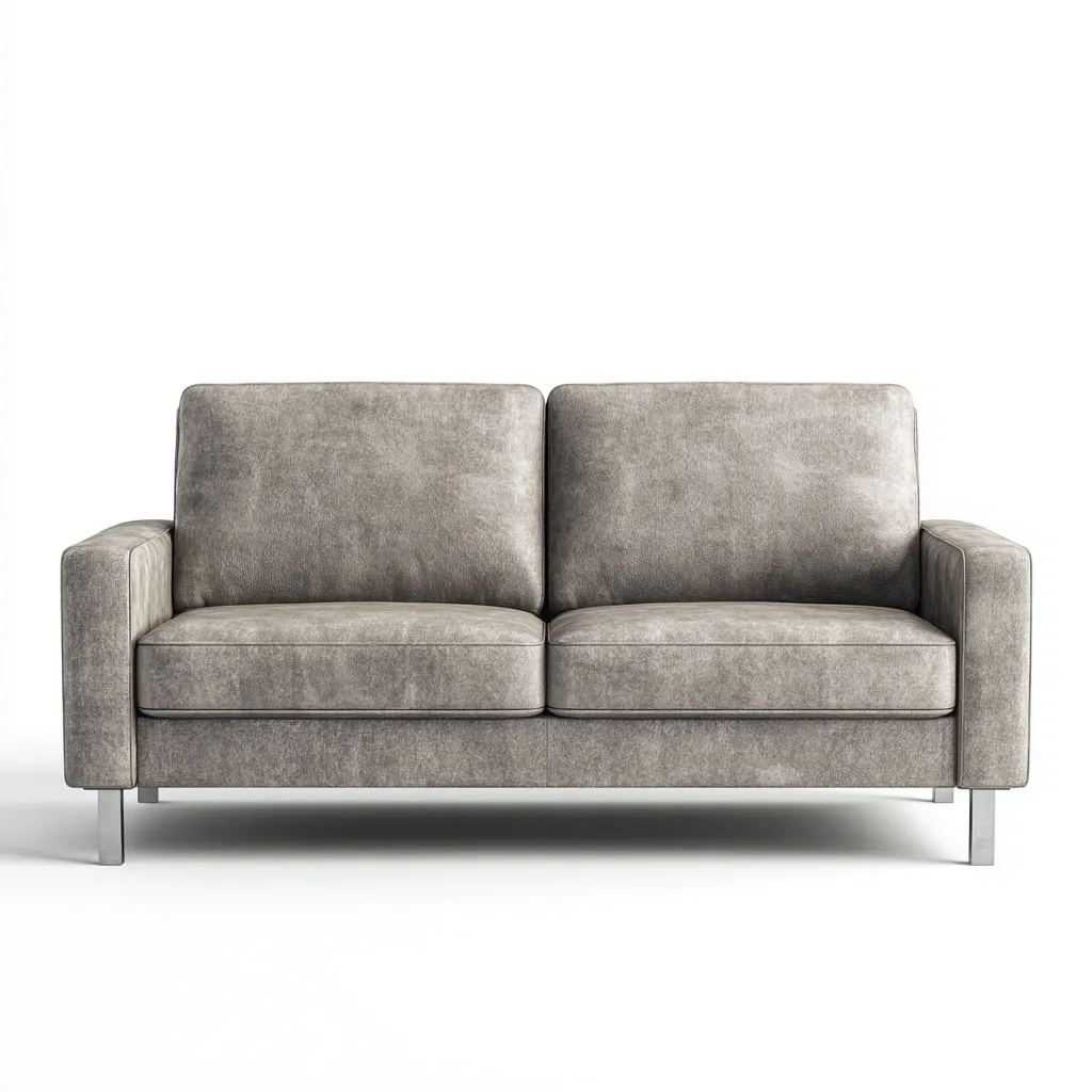 Divano a due posti pelle 165x82x85 cm - grigio - design moderno-Placidin