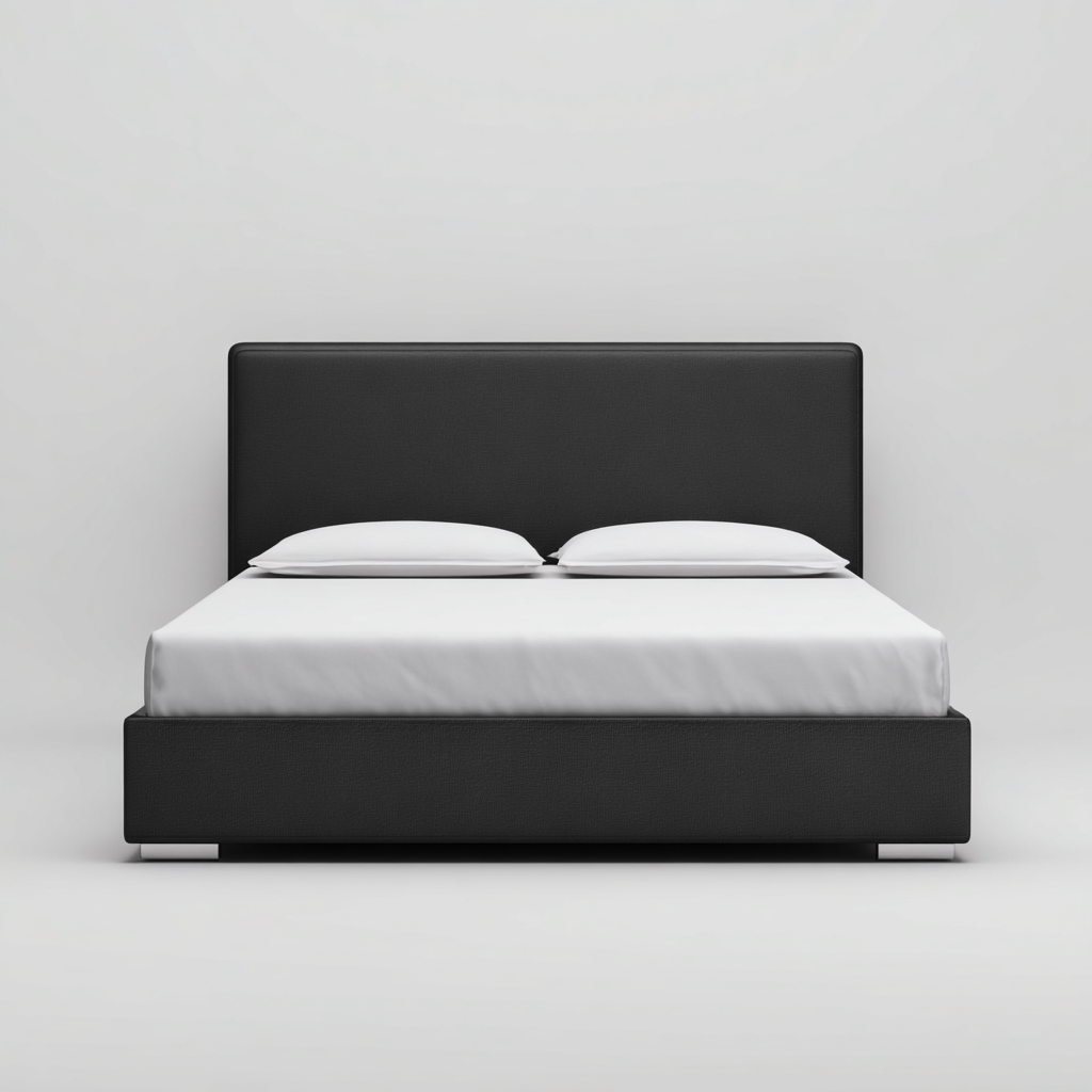 Letto matrimoniale in ecopelle nera 200x160x90 cm - design moderno-Placidin