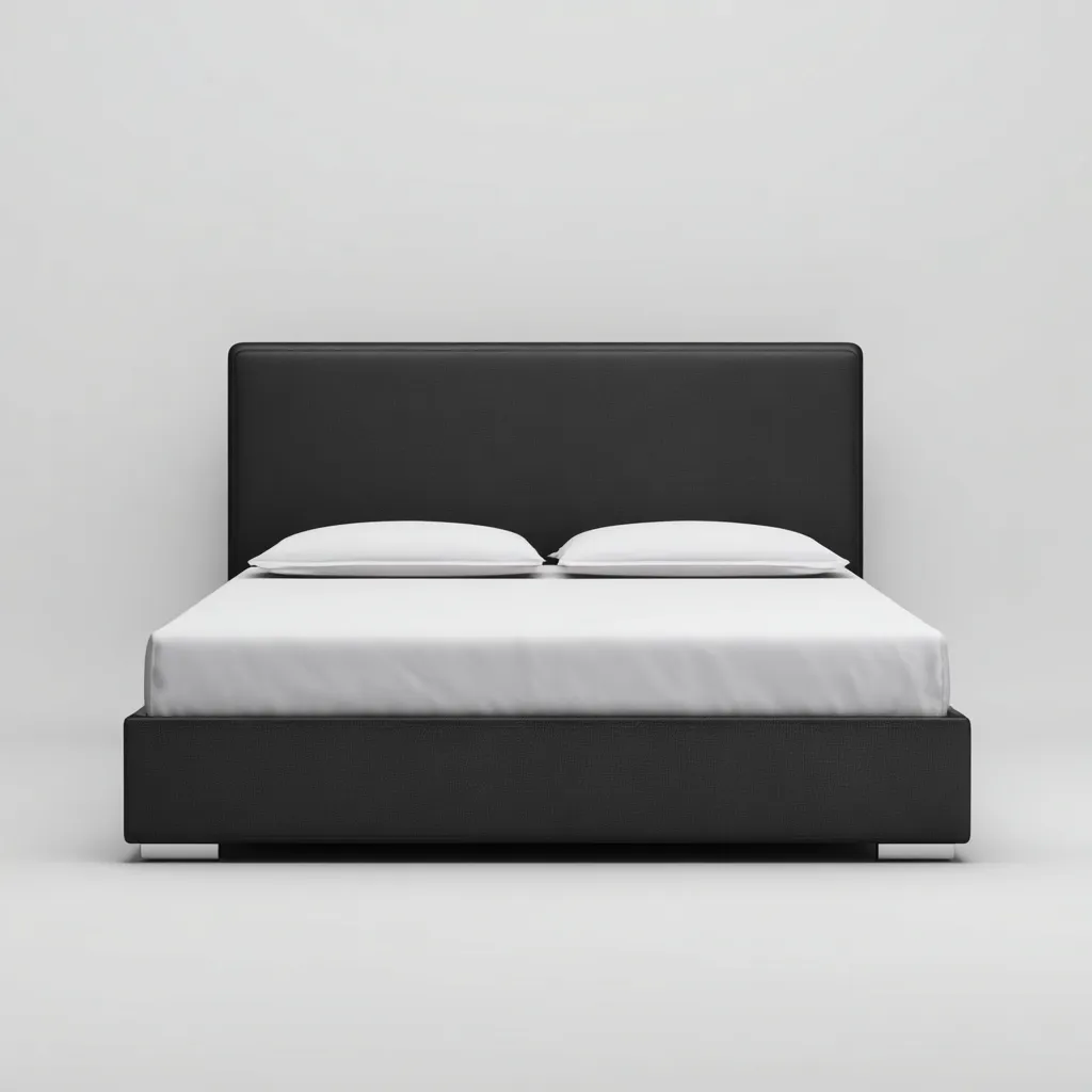 Letto matrimoniale in ecopelle nera 200x160x90 cm - design moderno-Placidin