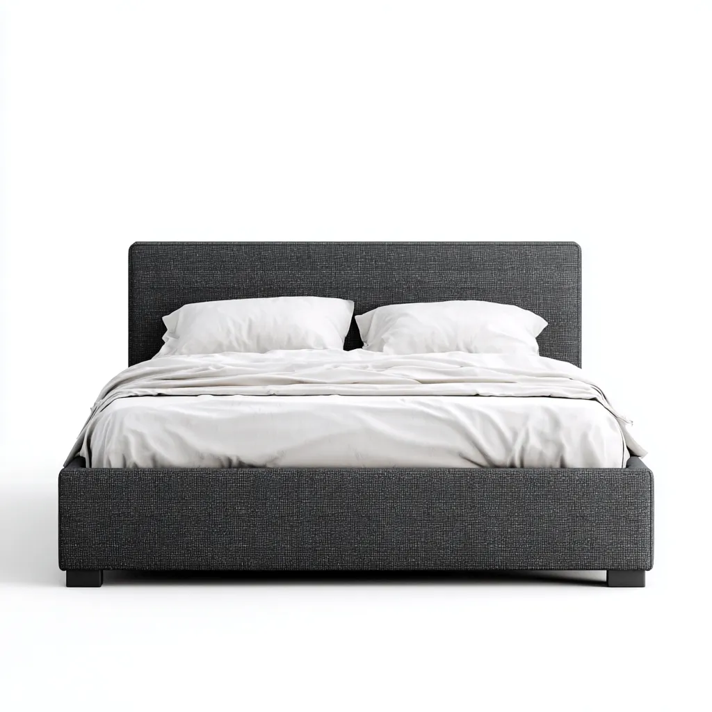 Letto matrimoniale imbottito 215x165x105 cm - grigio scuro - design moderno-Placidin