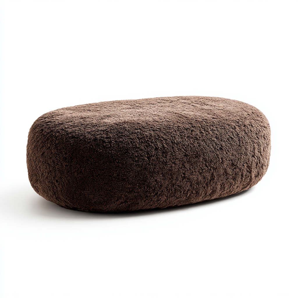 Pouf in tessuto morbido 80x50x30 cm - marrone - design moderno-Placidin