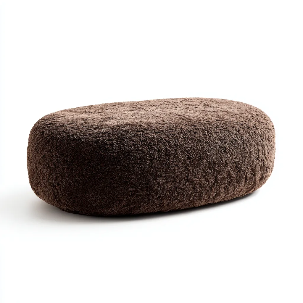 Pouf in tessuto morbido 80x50x30 cm - marrone - design moderno-Placidin