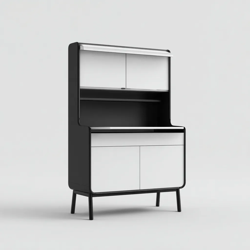 Scarpiera in legno composito 80x40x170 cm - bianco-nero - design moderno-Placidin