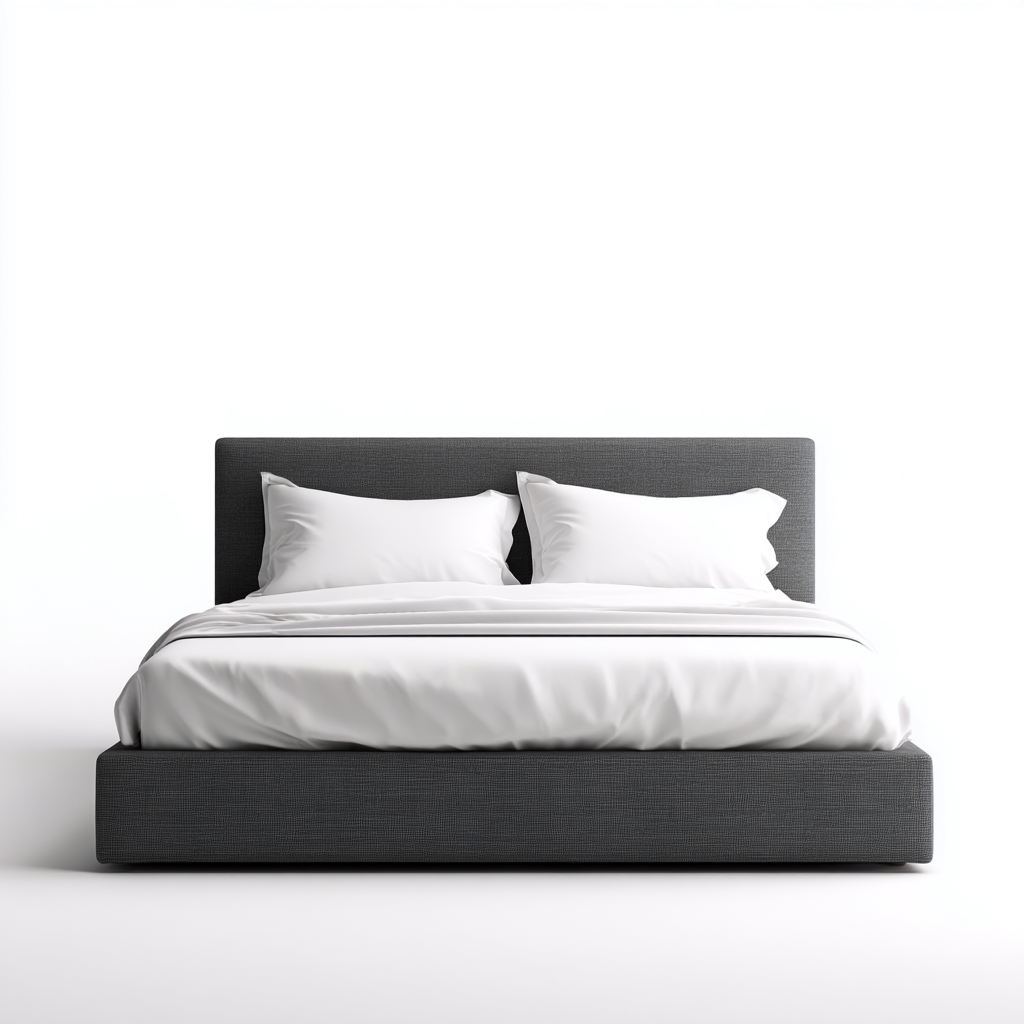 Letto matrimoniale in tessuto grigio 200x160x90 cm - design moderno-Placidin