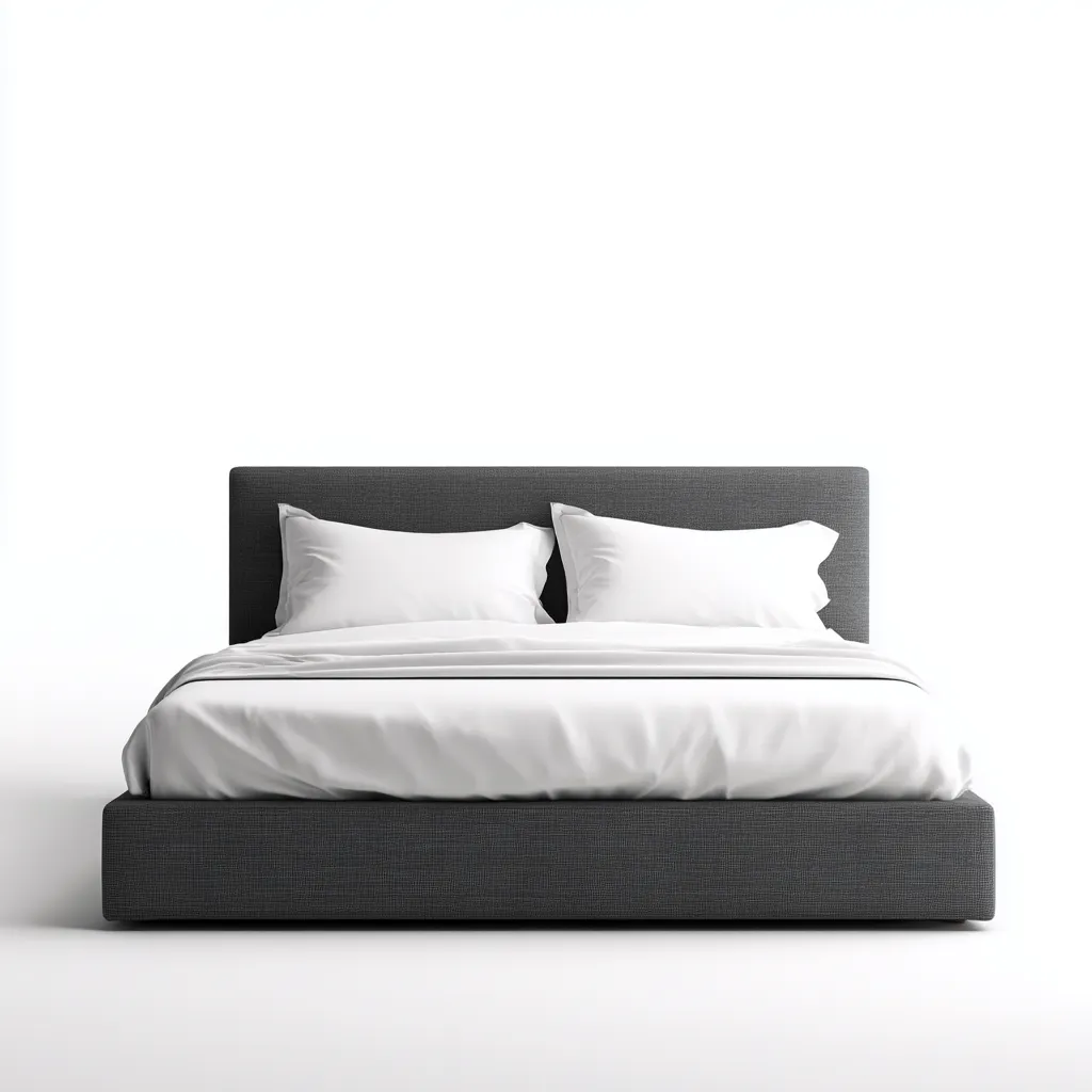 Letto matrimoniale in tessuto grigio 200x160x90 cm - design moderno-Placidin