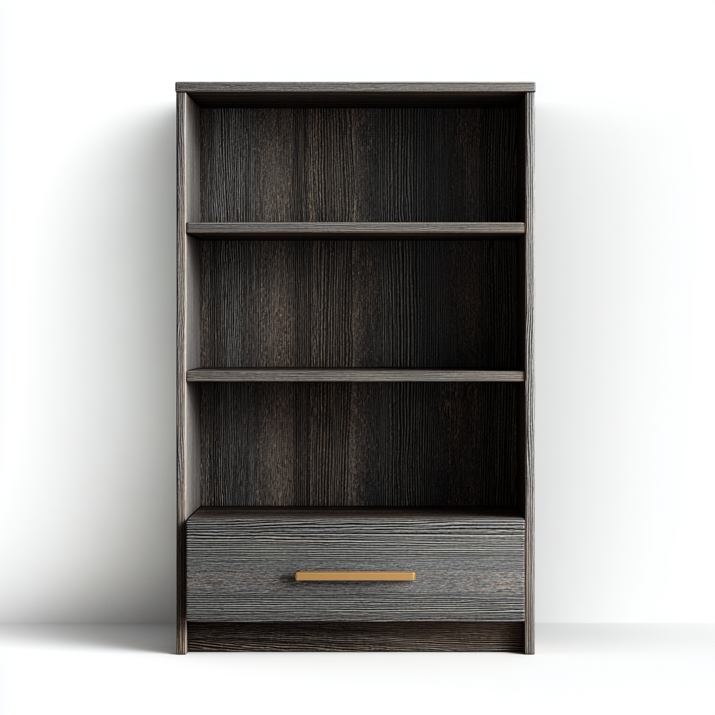 Libreria legno scuro 80x30x150 cm - grigio - design moderno-Placidin