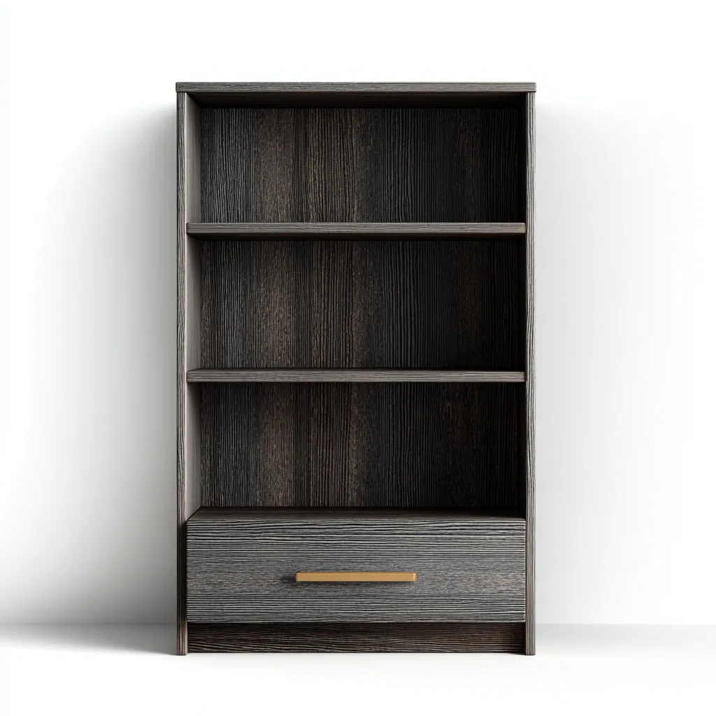 Libreria legno scuro 80x30x150 cm - grigio - design moderno-Placidin