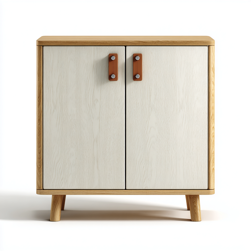 Scarpiera legno 75x32x85 cm - bianco-rovere - stile nordico-Placidin