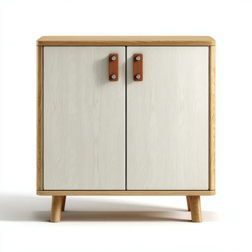 Scarpiera legno 75x32x85 cm - bianco-rovere - stile nordico-Placidin