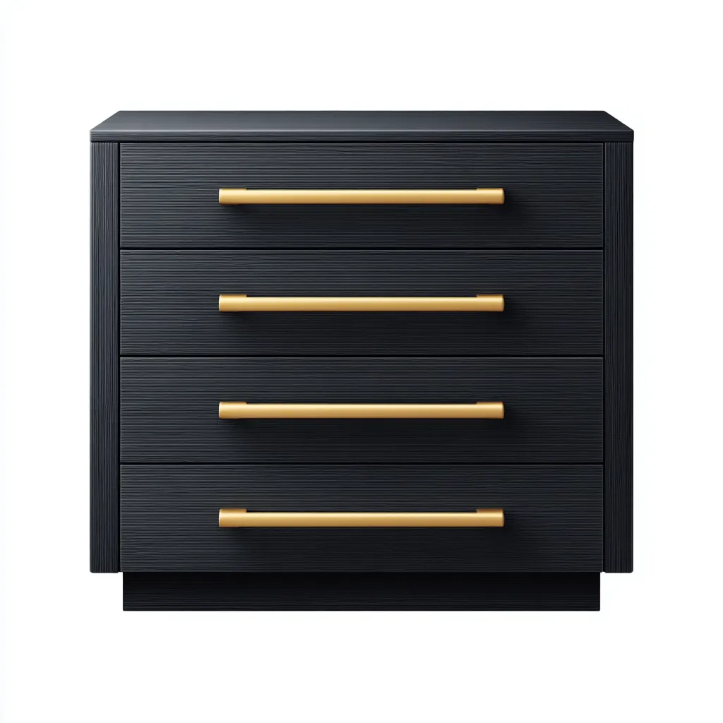 Cassettiera moderna 80x40x85 cm - nero-oro - design con cassetti metallici-Placidin