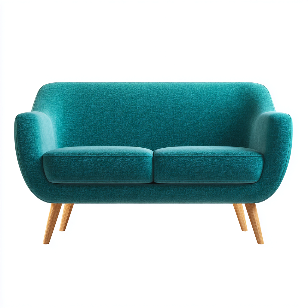 Divano a due posti tessuto 148x78x82 cm verde acqua per soggiorno design nordico-Placidin