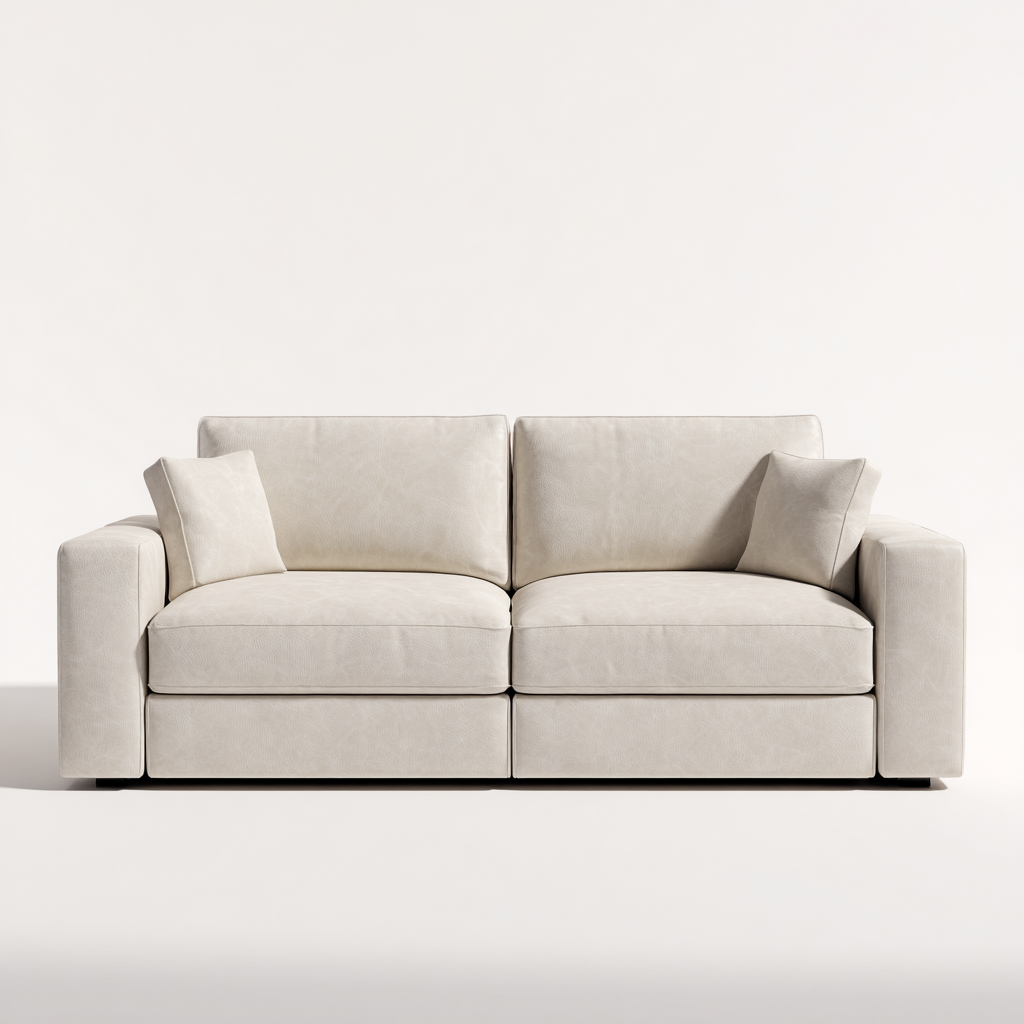 Divano a due posti tessuto 185x95x88 cm - beige - design moderno-Placidin