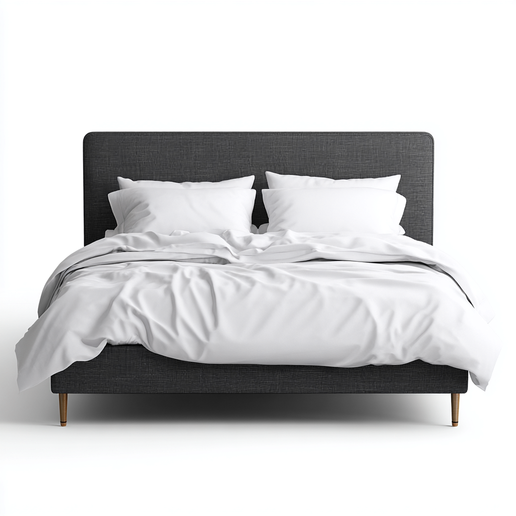 Letto matrimoniale tessuto 210x160x110 cm - grigio - design moderno-Placidin