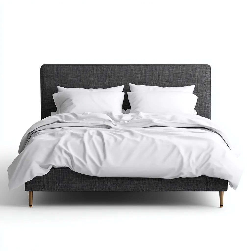 Letto matrimoniale tessuto 210x160x110 cm - grigio - design moderno-Placidin