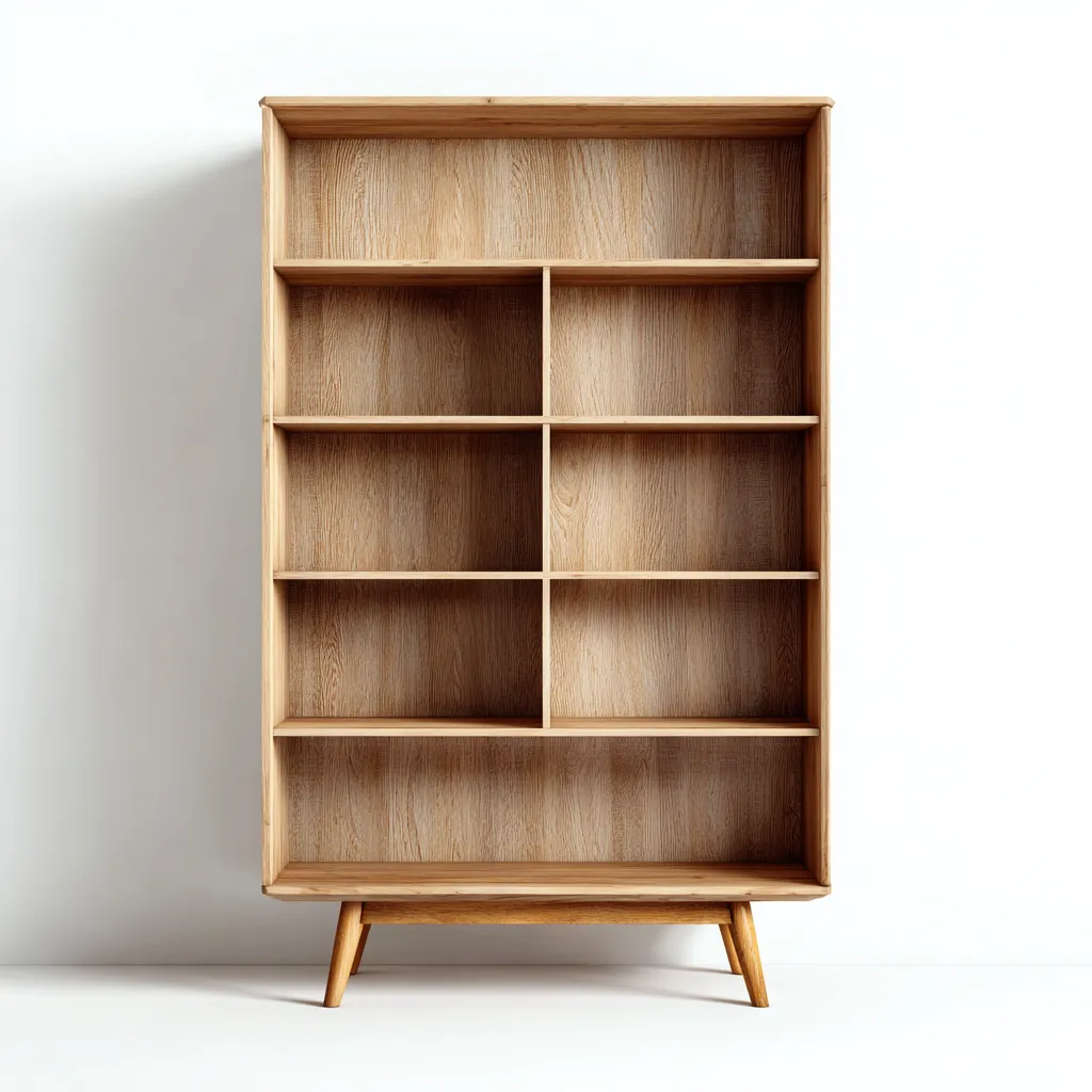 Libreria legno naturale 80x35x180 cm - legno chiaro - design moderno-Placidin