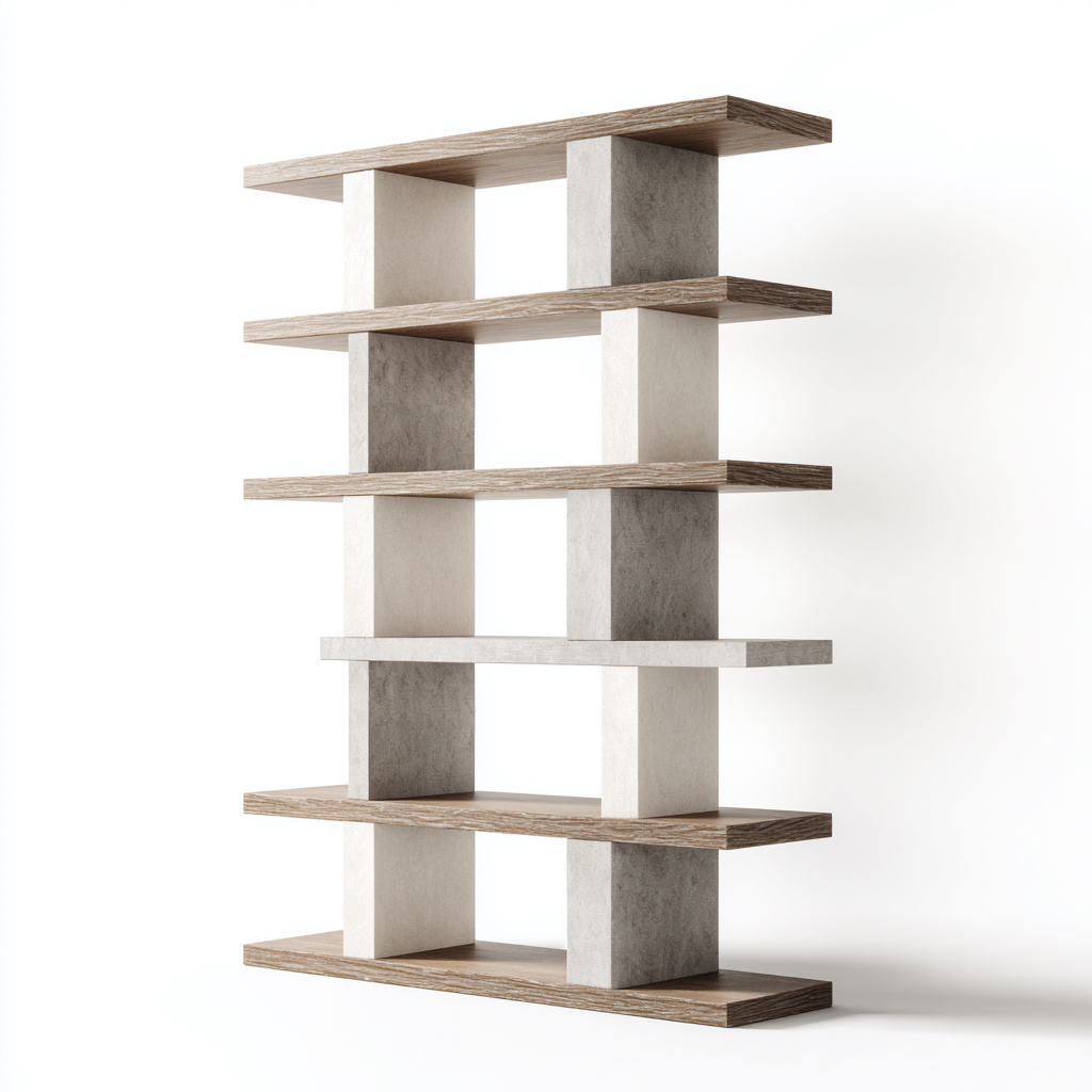 Libreria legno 100x30x175 cm - rovere-beige - stile moderno-Placidin