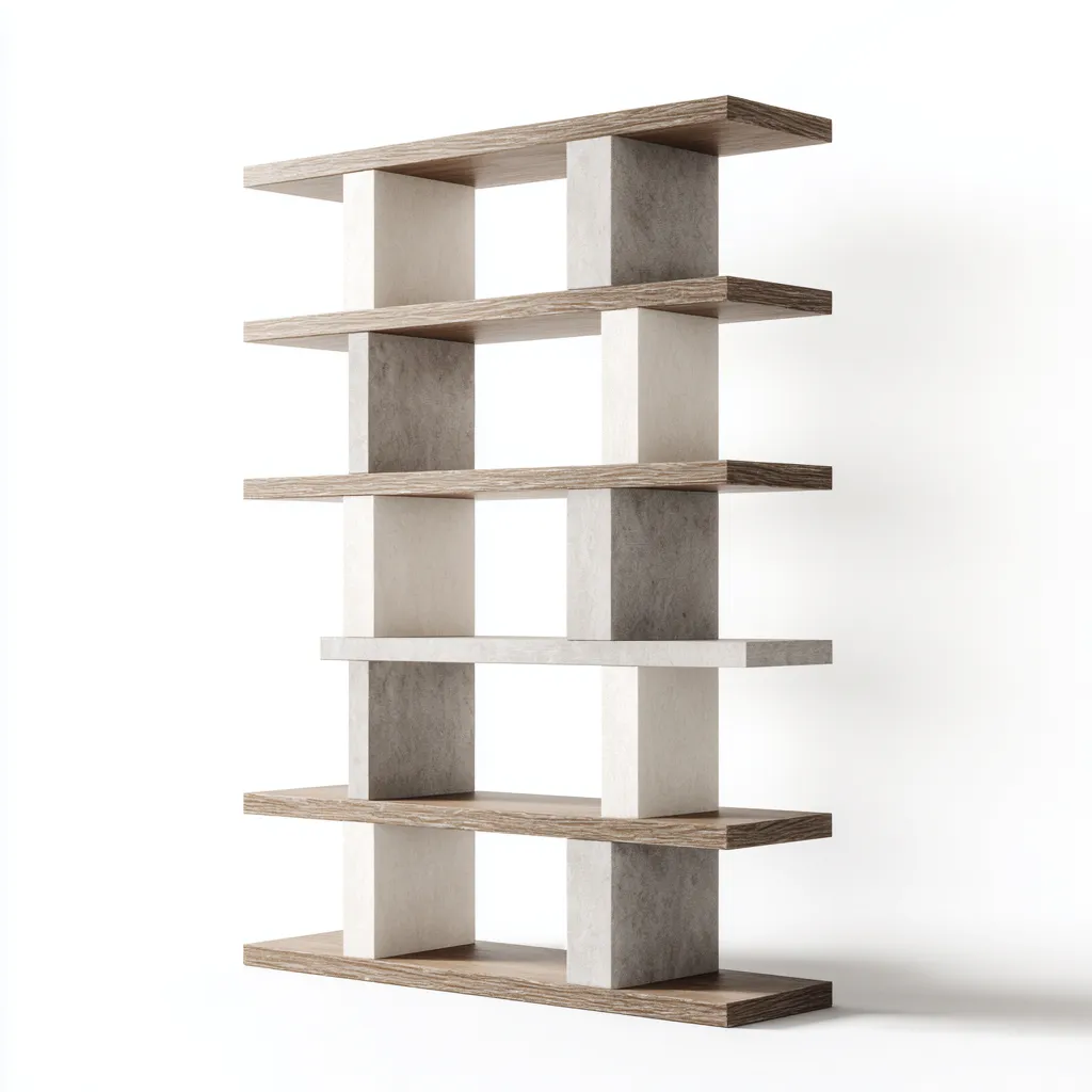 Libreria legno 100x30x175 cm - rovere-beige - stile moderno-Placidin